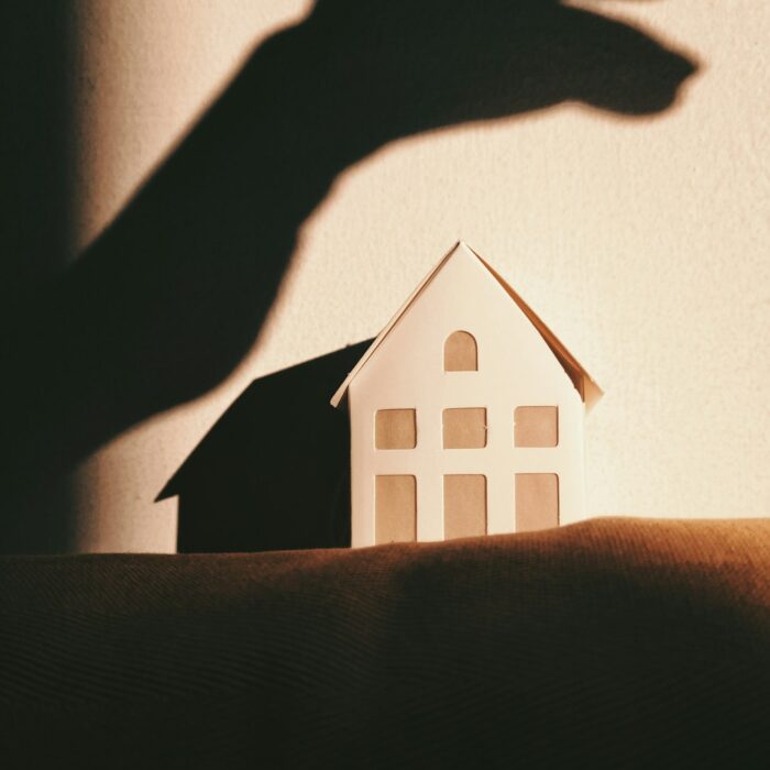 white and brown house on brown textile